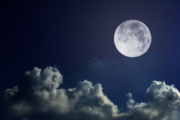night sky with moon and clouds - 48163076