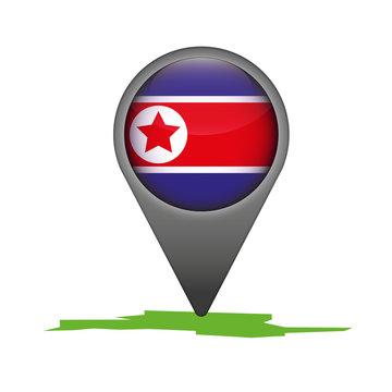 Nordkorea Markierung Flagge Icon Button