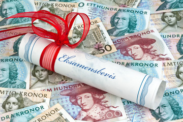 Schwedische Kronen. Währung Schwedens