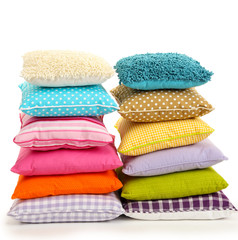 Hills colorful pillows isolated on white