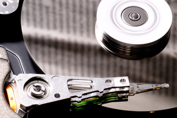 Close up of hard disk drive