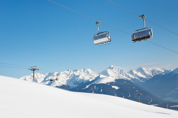 Ski Lift at Ski Resort in the Alps