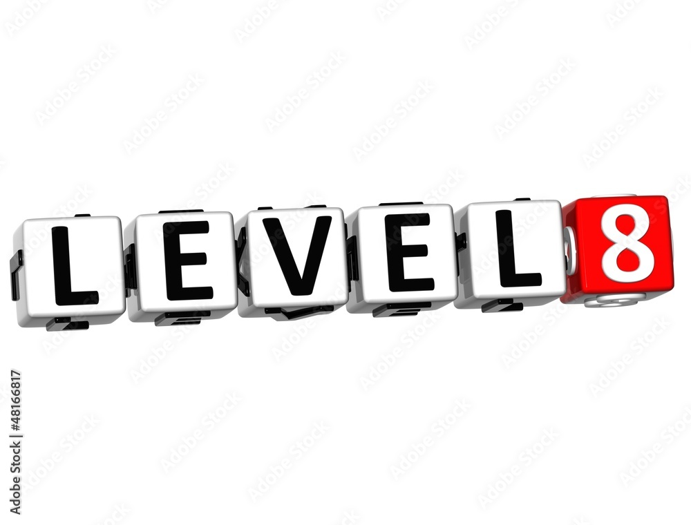 Poster 3d level button click here block text