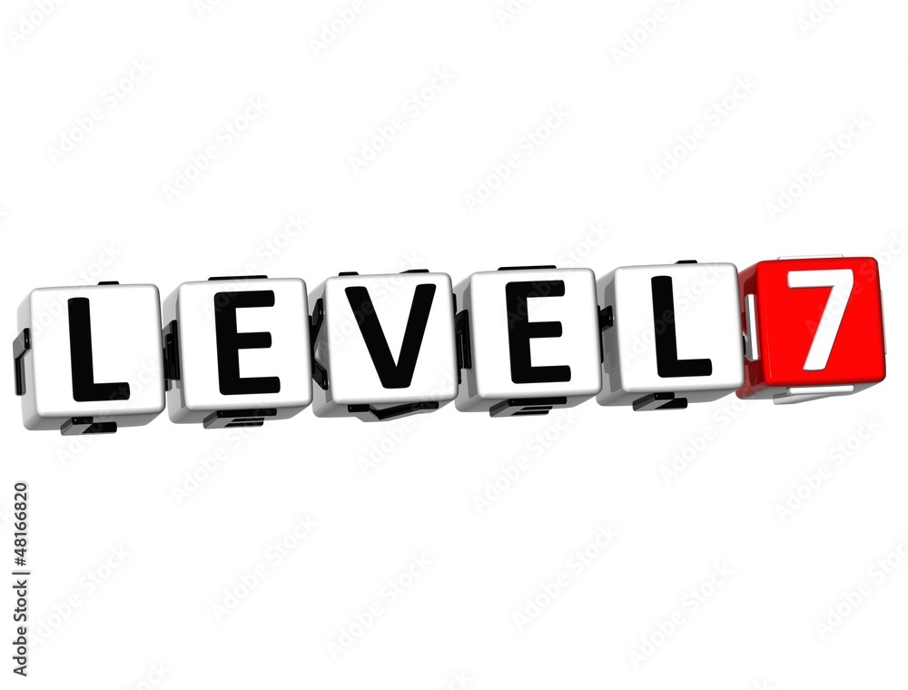 Poster 3d level button click here block text