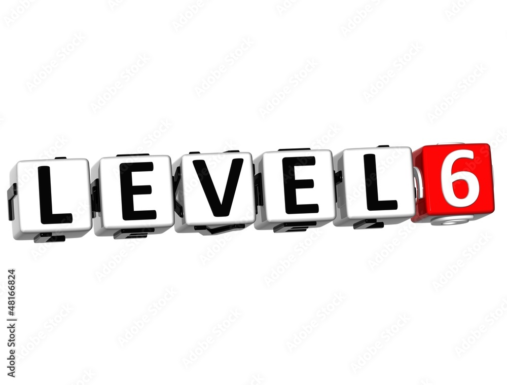 Aufkleber 3d level button click here block text