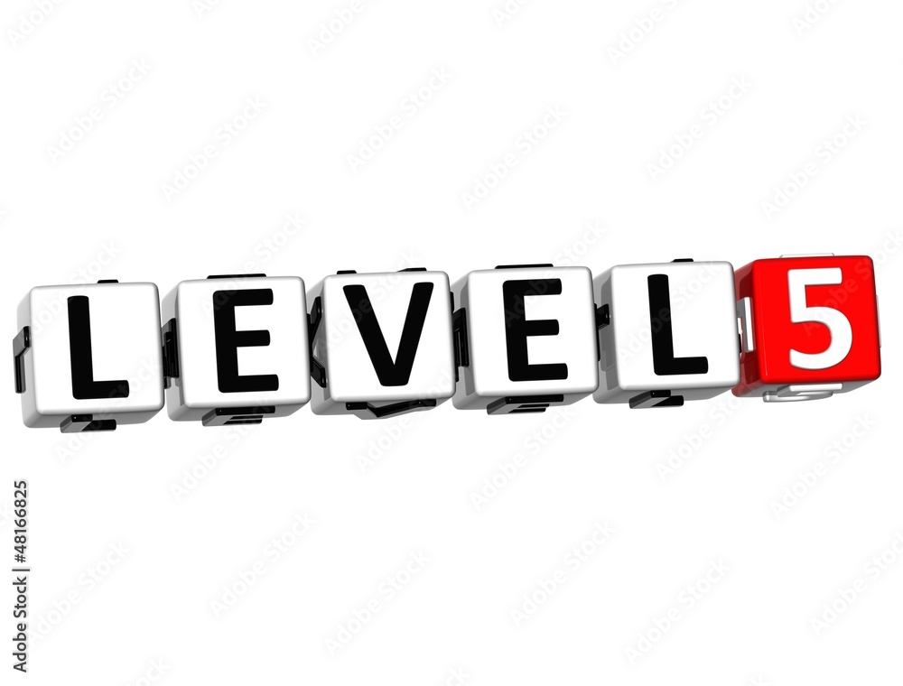 Poster 3d level button click here block text