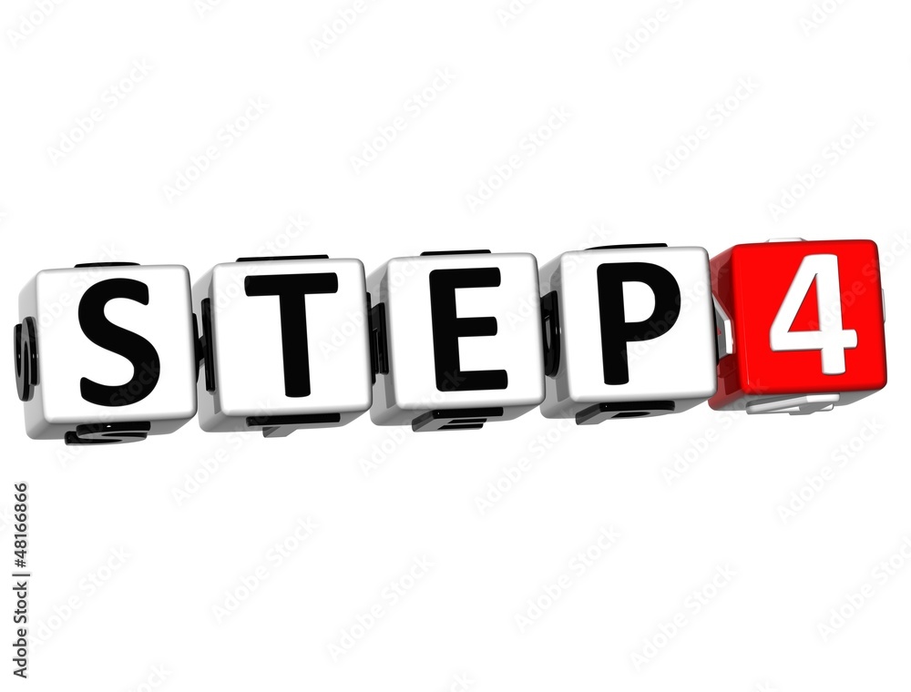 Poster 3d step button click here block text