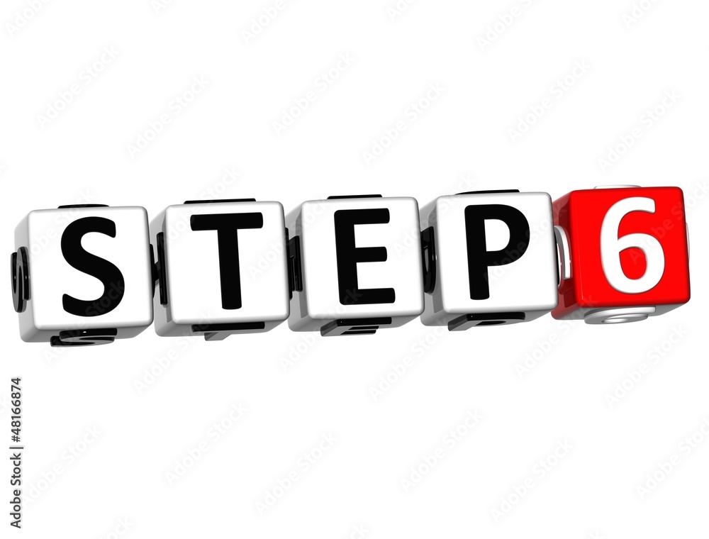 Poster 3d step button click here block text