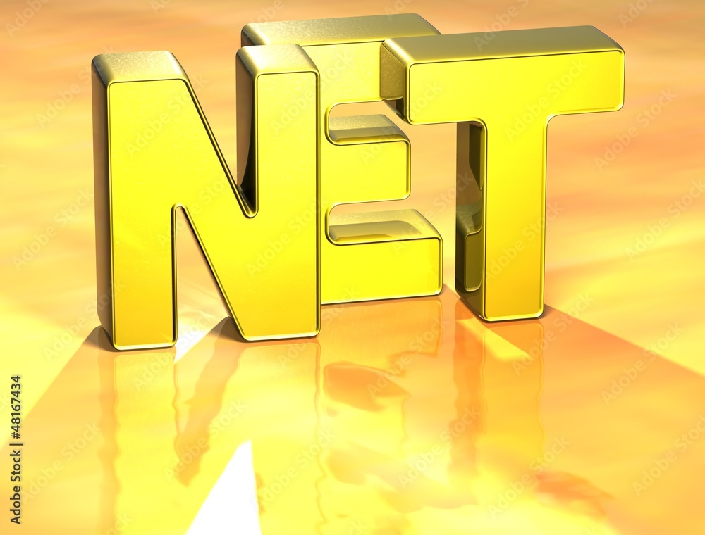 Poster 3d word net on yellow background