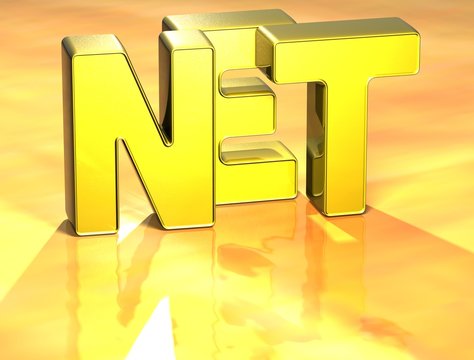 3D Word Net on yellow background
