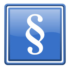 paragraph blue glossy square web icon isolated