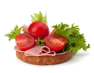 healthy sandwich with vegetable and smoked ham