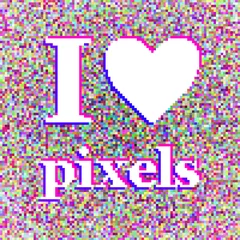 Photo sur Plexiglas Pixels Illustration &quot J& 39 aime les pixels&quot . Fond de bruit blanc