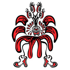 cute doodle flower monster