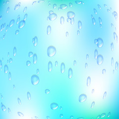 Abstract illustration of drops of water. Fish eye effect