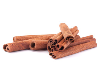 Cinnamon sticks  isolated on white background
