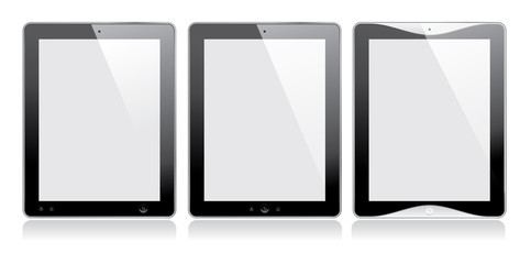Digital tablet. Blank screen. Isolated on white. Vector.