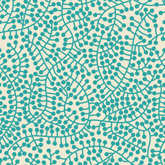 Seamless casual pattern with brunches and berries