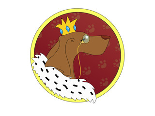 Dog with a crown vector