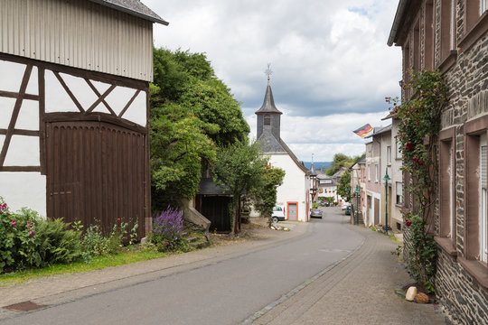 Historic village Starkenburg along the river  Moselle in Germany