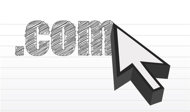 .com text over a notepad and cursor