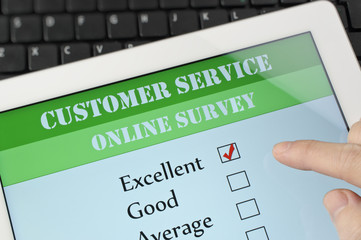 Naklejka premium Customer service online survey