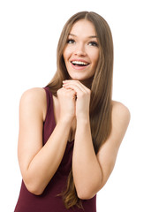 Naklejka premium Portrait of beautiful woman praying