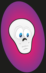 Cartoon of skull scared,vector illustration