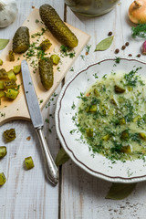 Ingredients for a fresh cucumber soup