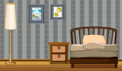 A bed and a lamp