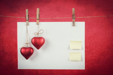 empty note for valentine message