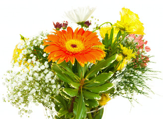 Big bright bouquet with orange flower
