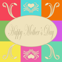 Colorful "Happy Mother's Day" card with floral decoration