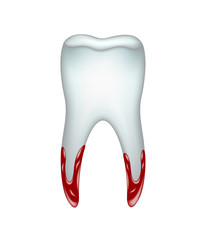Pulled tooth with blood