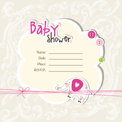 Baby shower invitation with copy space