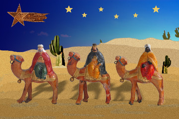 REYES MAGOS EN EL DESIERTO