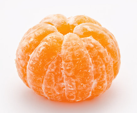 Ripe tangerine isolated on a white