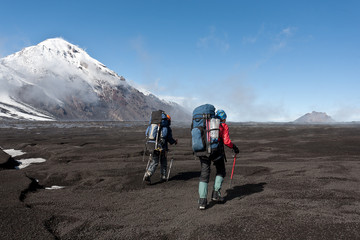Hike in Kamchatka valley.