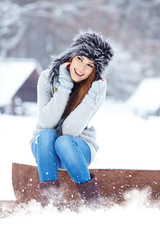 woman in winter park