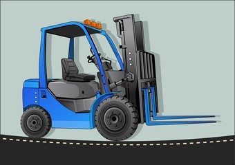 blue forklift