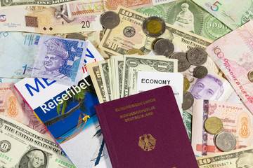 Verschiedene Währungen und Reisepass
