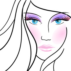 Illustration with glamour made-up woman. eps10