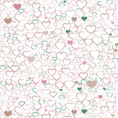 Colorful Valentine's day background with hearts, vector