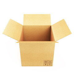 Open cardboard box