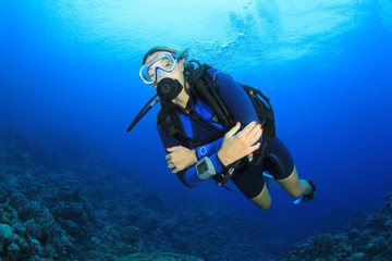 Blonde Woman Scuba Diver
