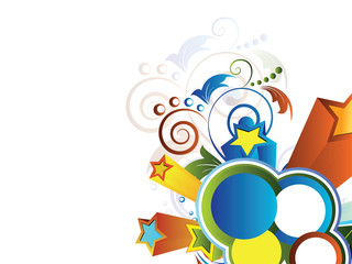 Obraz premium Abstract background with retro grunge colored stars