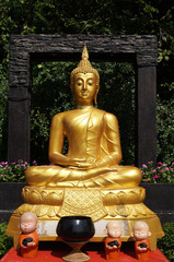 The gold sitting buddha