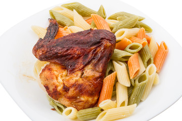 Chicken wing with penne pasta