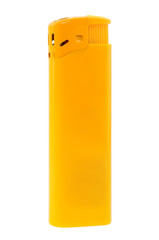 Yellow lighter isolated on white background