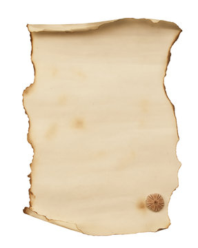 burned old scroll